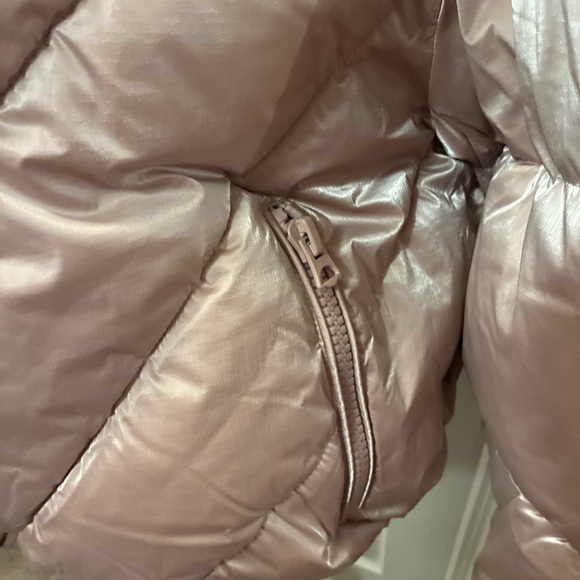 Hudson jeans ladies cropped chevron puffer jacket in rose size large - Picture 4 of 8